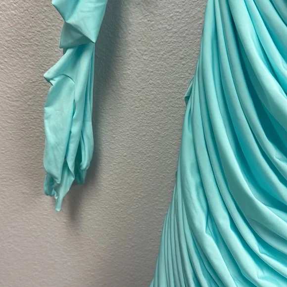 Prescott Gloved Ruched Mesh Midi Dress - Picture 4 of 9